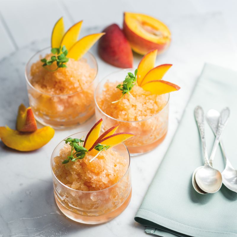 Peach-Basil Granita