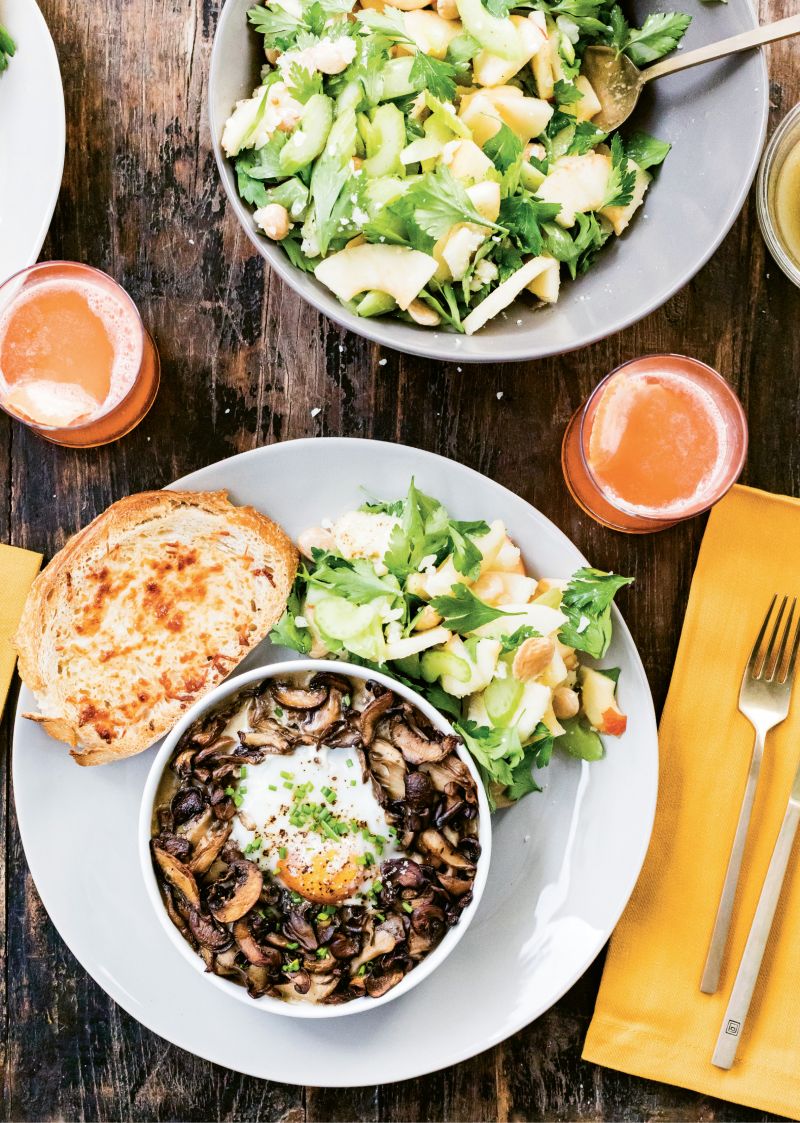 Baked Eggs with Pan-Roasted Mushrooms