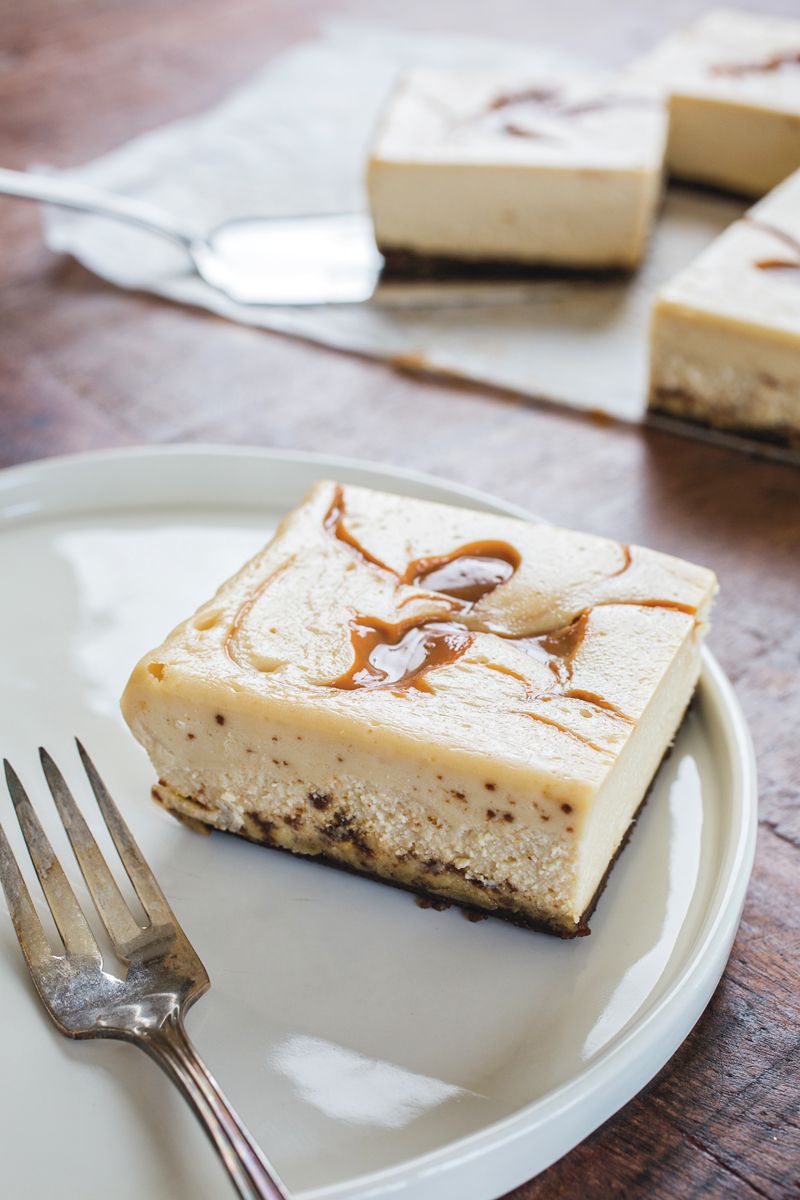 Molasses Spice Caramel Cheesecake Bars