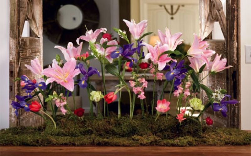 Create an easy-to-assemble flowerbed centerpiece