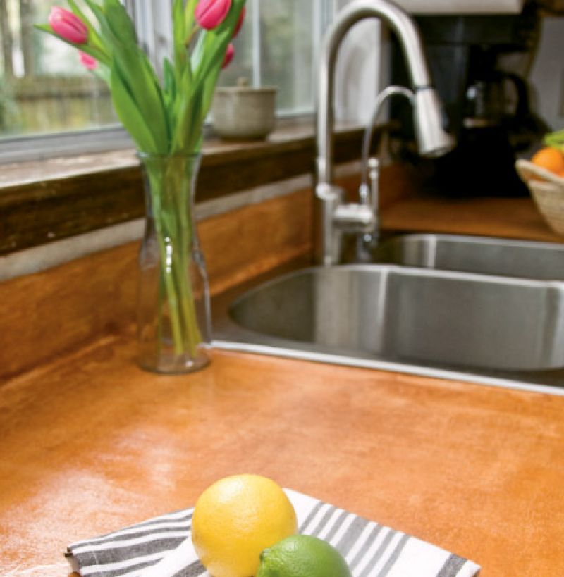 Cover Outdated Counters with Faux Concrete