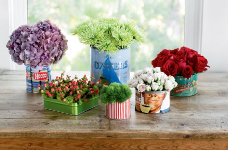 Create Vintage Tin Flower Arrangements