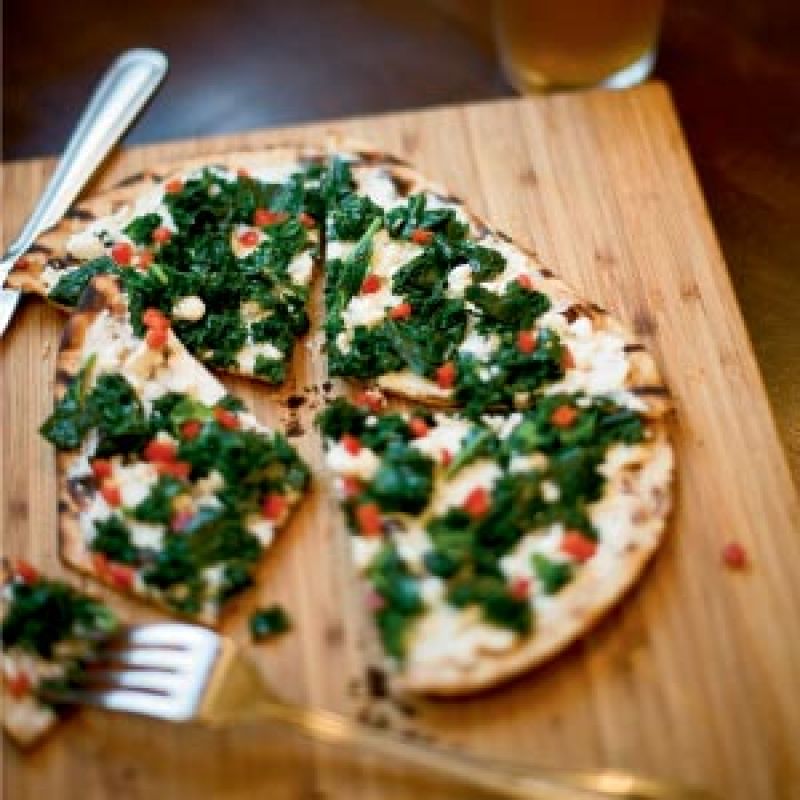 Grilled Flatbread Pizza with Kale & Country Ham