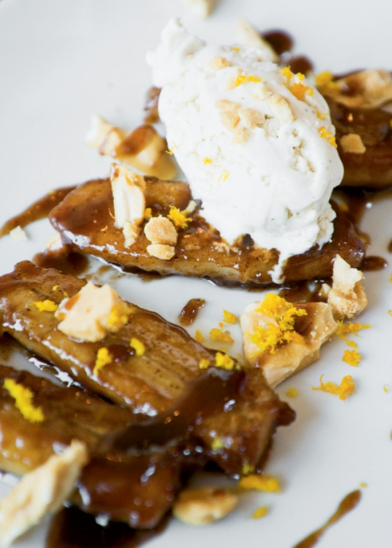 Bananas Foster  with Peanut Brittle