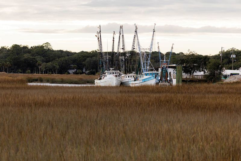 Shrimp boats at Gay Fish Company on St. Helena Island