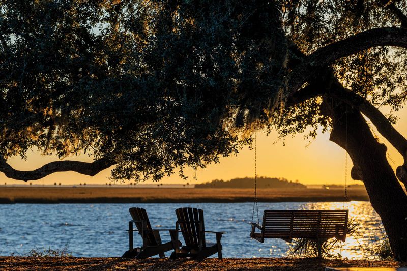 Sunsets outside Shellring Ale Works in Port Royal are idyllic