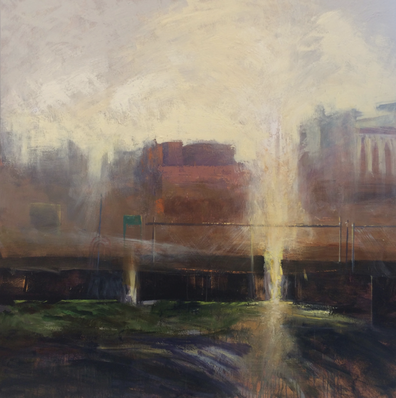 Halation (acrylic on canvas, 60 x 60 inches, 2018)
