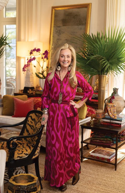 Walker in her home that once belonged to preservationist Susan Pringle Frost. Walker, too, is a preservationist, but of textile traditions, and through Ibu she aims to “bring out the bold in every woman.”