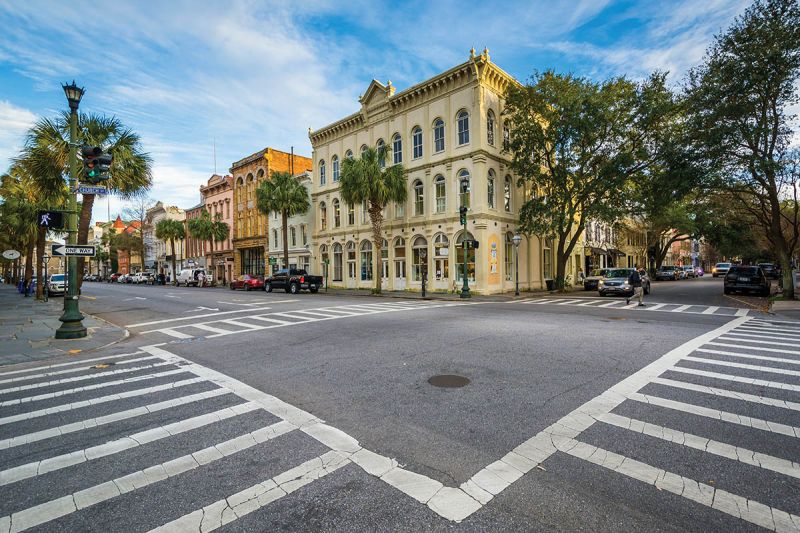 The intersection of Broad and Church streets