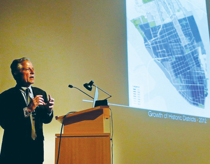 Renowned architect and urban planner Andrés Duany presents his recommendations of changes to the Board of Architectural Review in 2015.