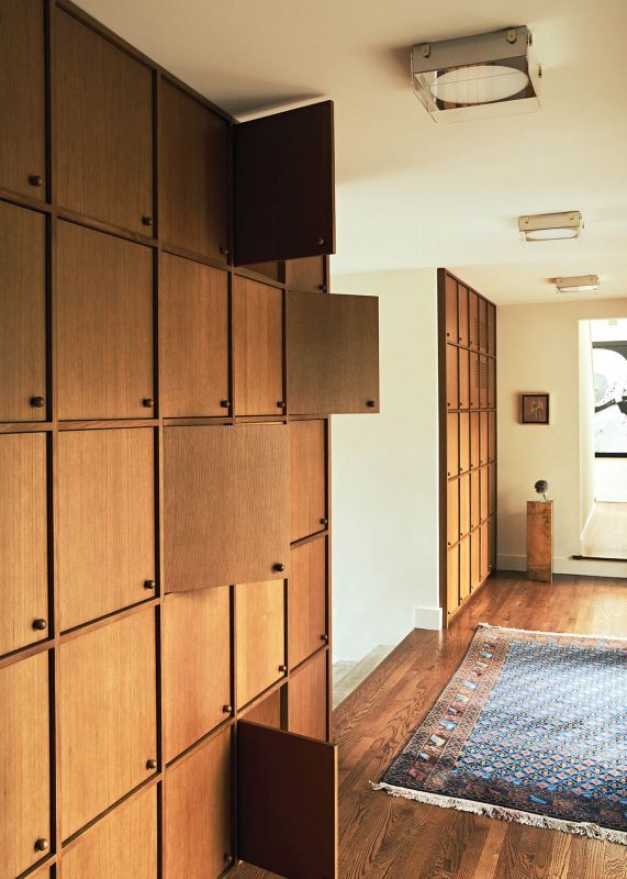 Entryway cabinets in American oak for designer Hunter Floyd