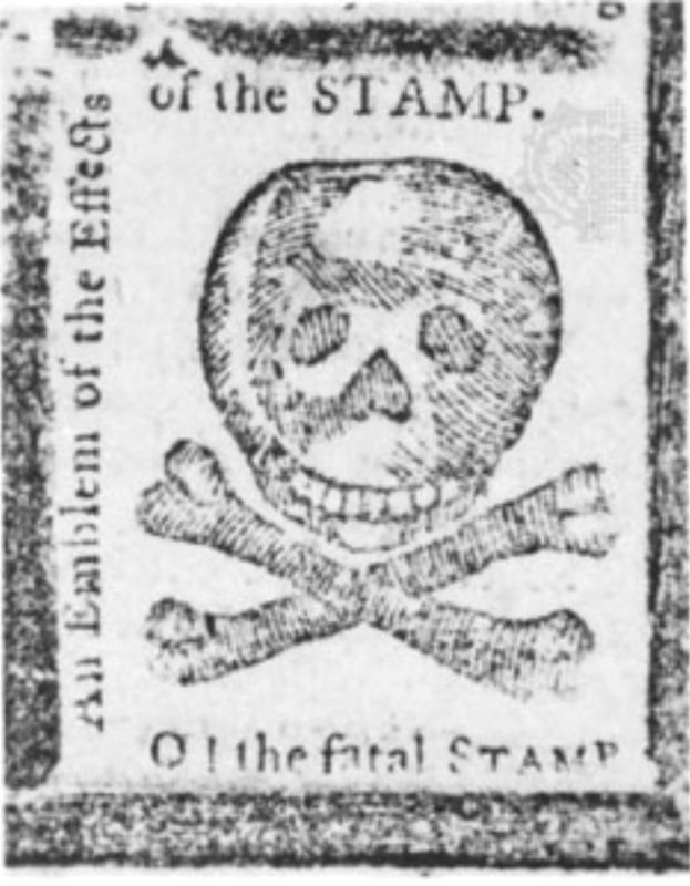 Philadelphia’s William Bradford adds the “Fatal Stamp” to his newspaper.