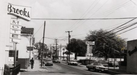 The Brooks Motel and Restaurant at the corner of Morris and Felix streets