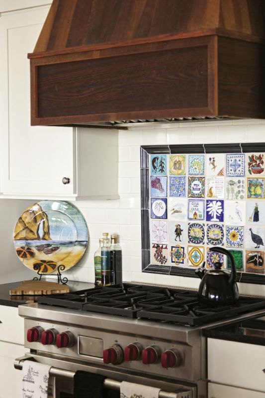 the Barbers saved tiles from their original kitchen and reused them in the new backsplash