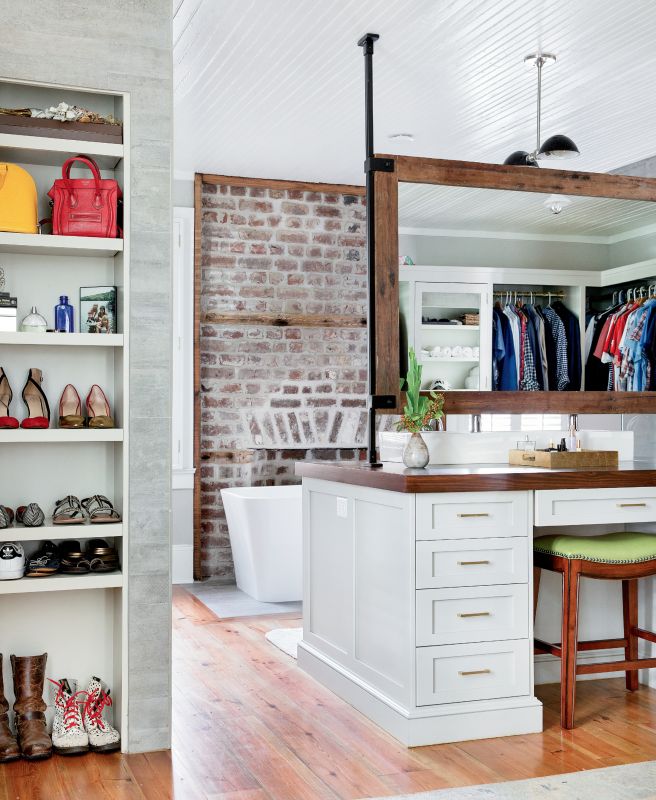 A jumble of smaller rooms was transformed into a master suite with an open layout