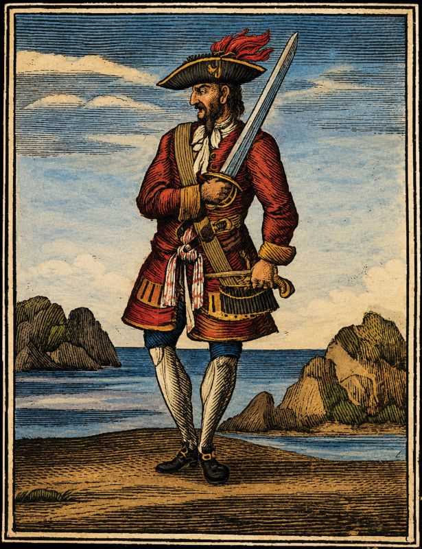 John “Calico Jack” Rackham engraved by Benjamin Cole