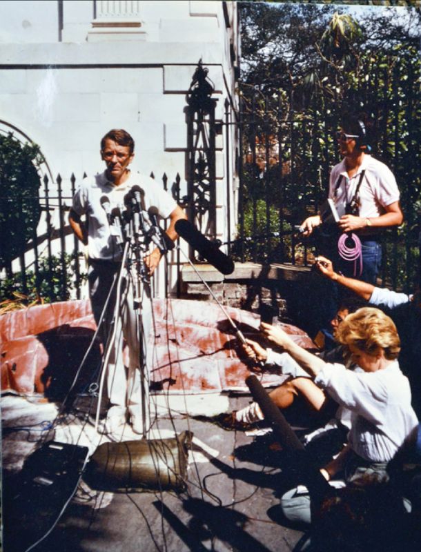 1989: Mayor Riley addresses press after Hurricane Hugo devastates the lowcountry
