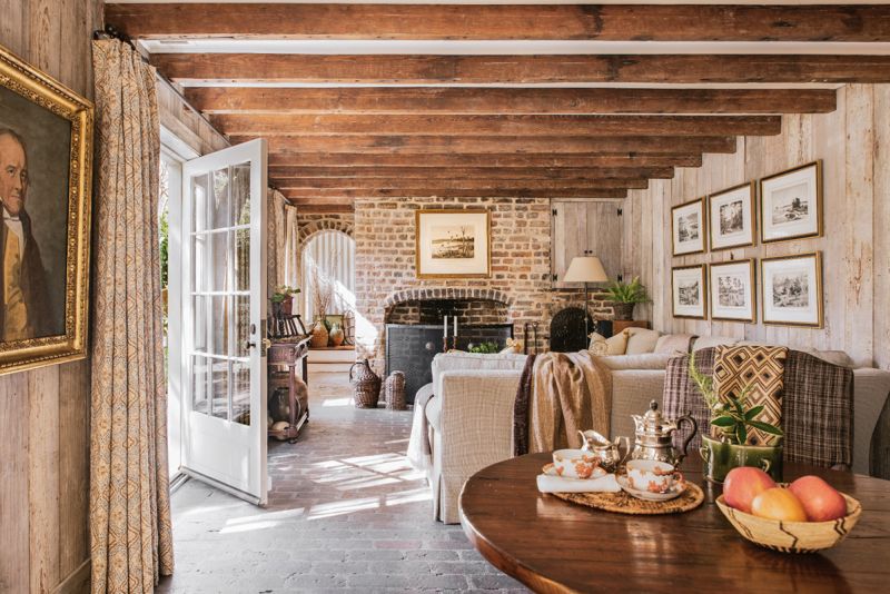 The family room and breakfast area are within what was once a separate kitchen house.