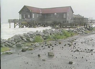 The iconic Atlantic House restaurant perched above the ocean the day before the hurricane