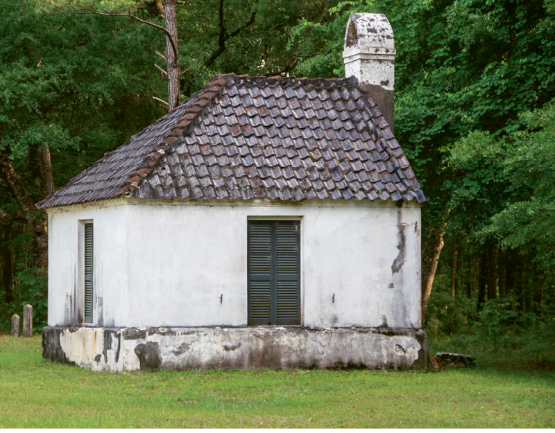 St. Thomas: “The unusual vestry building features a hipped roof on one end and chimney on the other, giving the appearance of a half-completed structure.”
