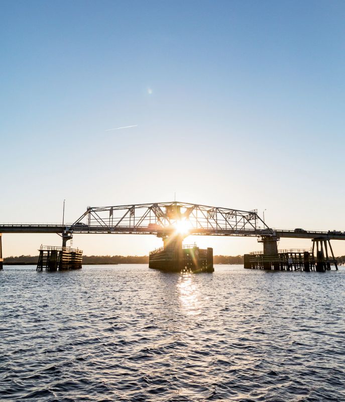 The bridge between downtown Beaufort and Lady’s Island across the river