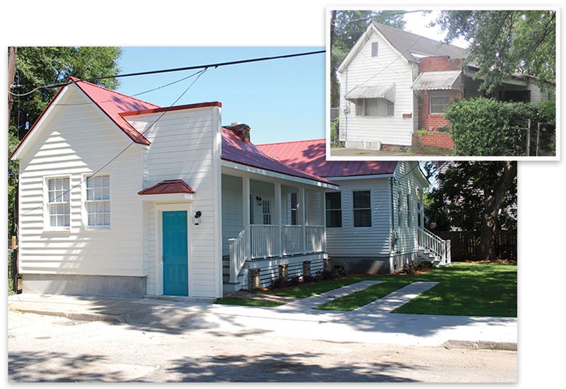 Before & After: This historical freedman’s cottage on Romney Street was fully restored by HCF in partnership with the City of Charleston, as part of HCF’s Neighborhood Revitalization Initiative. Next door is the Romney Street Urban Garden.