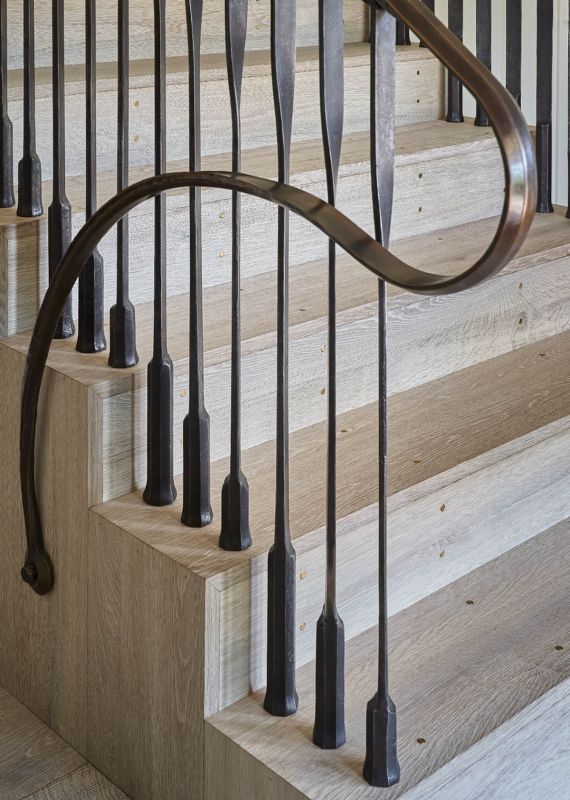 Details of a bronze and steel handrail, part of an extensive residential project on Sullivan’s Island