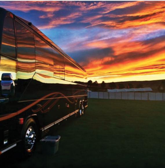 “Sunset on the bus at The Gorge,” Washington State, 2014.
