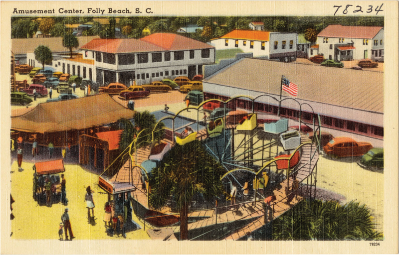 Pavilions & Amusement Centers: Folly Beach (above) and Isle of Palms “The Isle of Palms, with its wide, smooth beach, is unsurpassed anywhere in North America. The sand is fine, white and clean...”