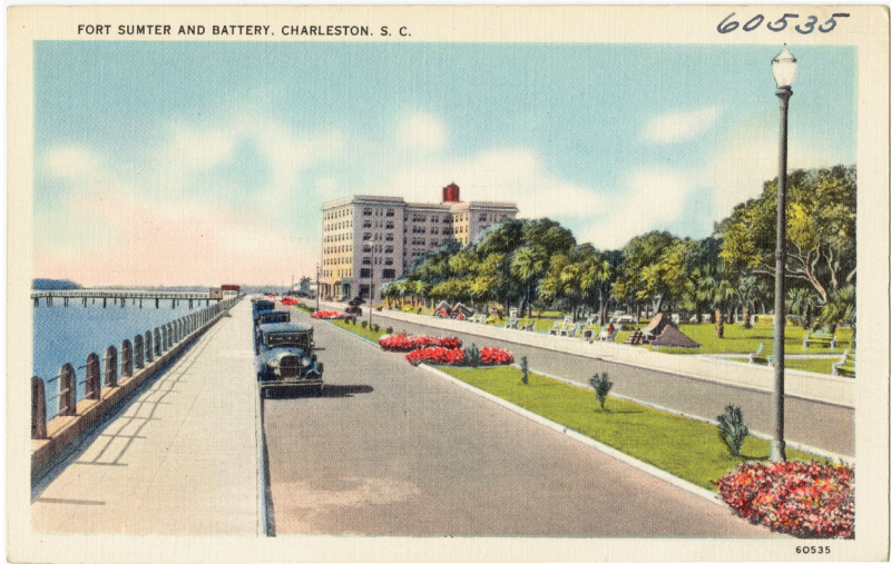 Fort Sumter & Battery: “This hotel on the famous Battery was named after historic Fort Sumter, located on a tiny island in Charleston Harbor, easily visible from the waterfront rooms of the Fort Sumter Hotel.”