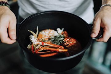 Family Heirloom: “My cast-iron pan got handed down to me through my dad. It’s super old. It’s so smooth from years and years of wear, you don’t have to do anything to it.”