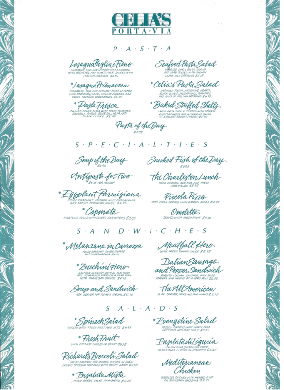 The menu