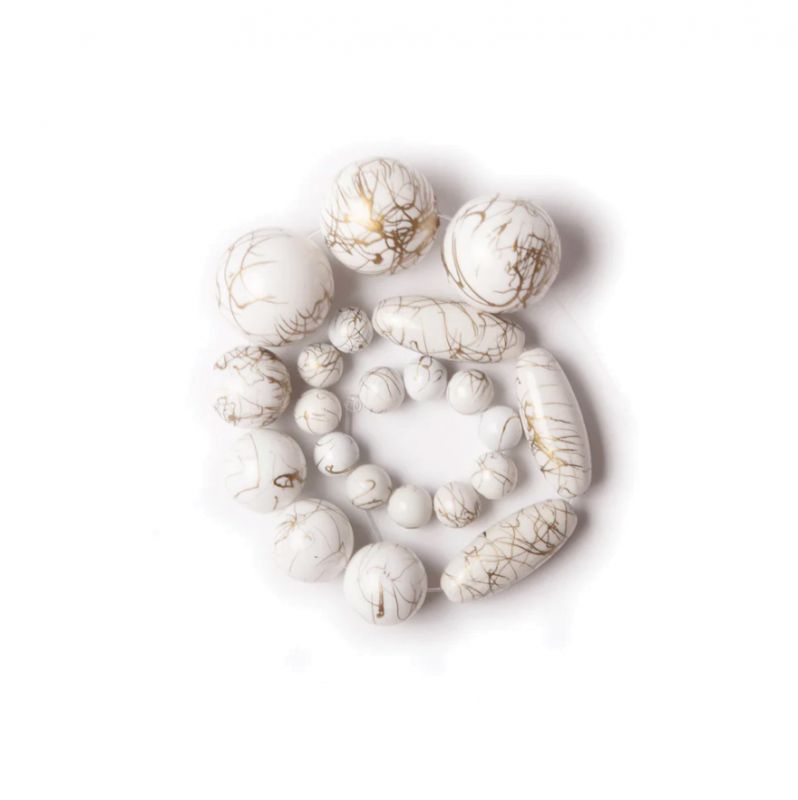 “White Swirl” beads